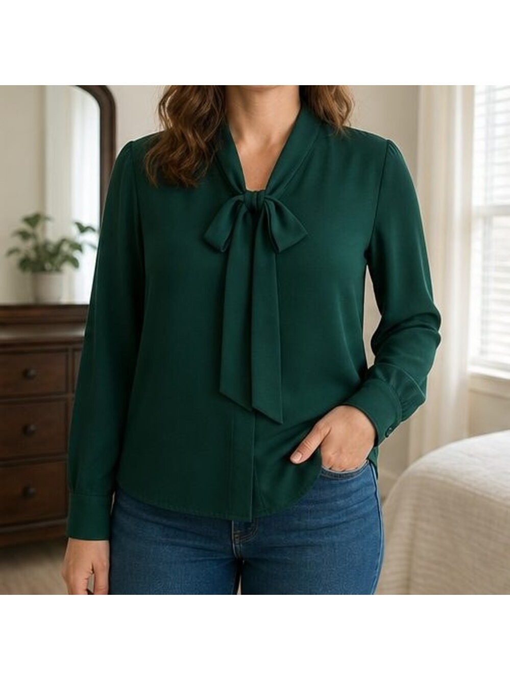 Gray Ruffle Blouse - Picture 2 of 6